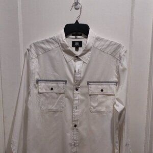 Rock & Republic  XL Women's Long Sleeve, Casual Buttoned Shirt - White and Black